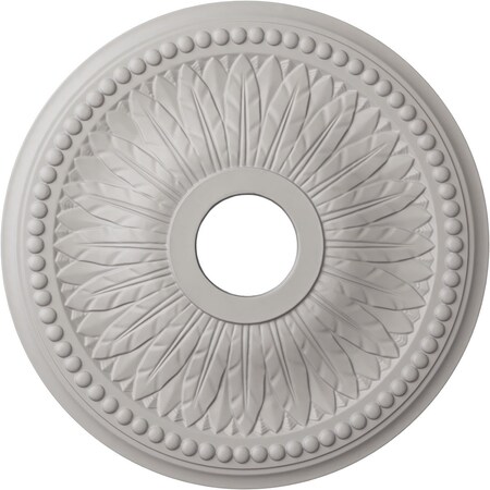 Ekena Millwork Bailey Ceiling Medallion (Fits Canopies up to 5 3/4"), 18"OD x 3 3/4"ID x 1 1/2"P, Ultra Pure White CM18BIUWF